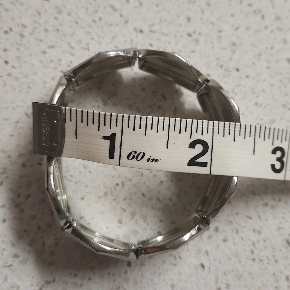 Charming Charlie Silver Sparkly Stretch Bracelet